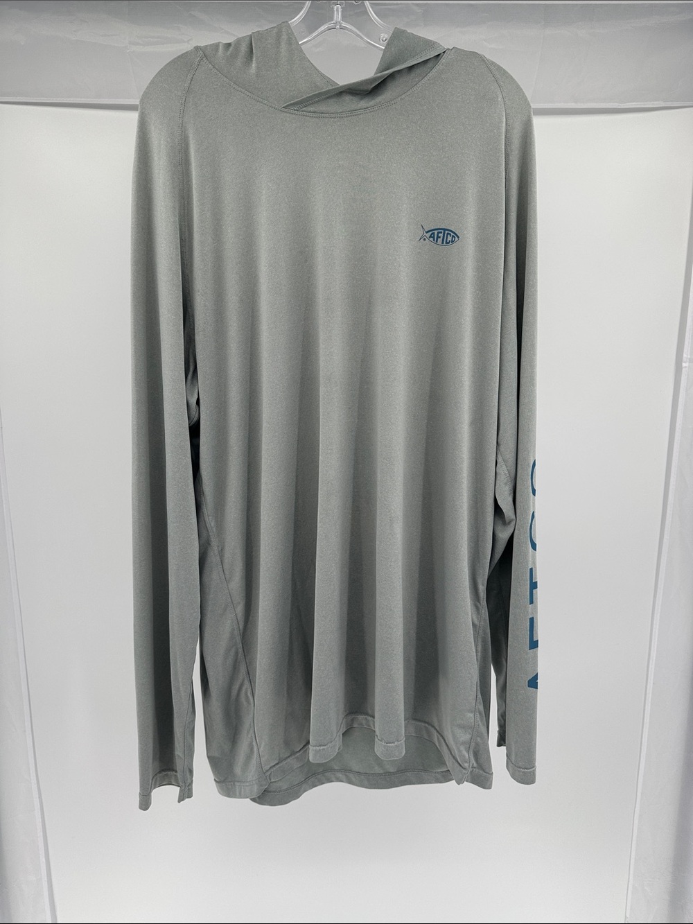 AFTCO Gray Hooded Long-Sleeve Performance Shirt